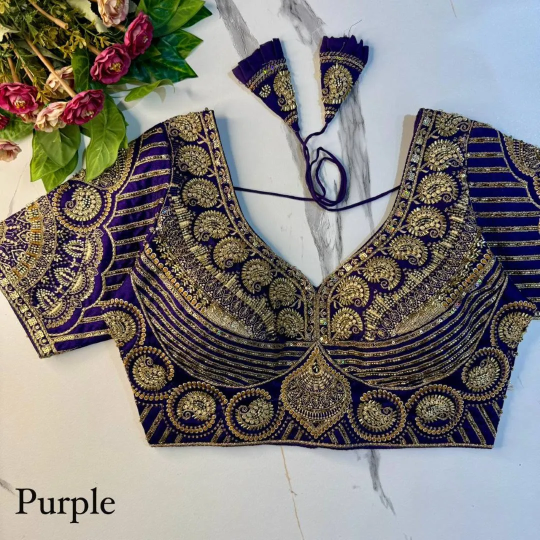 Priyal Italian Silk Sequence Wedding Readymade Blouse Wholesale Surat