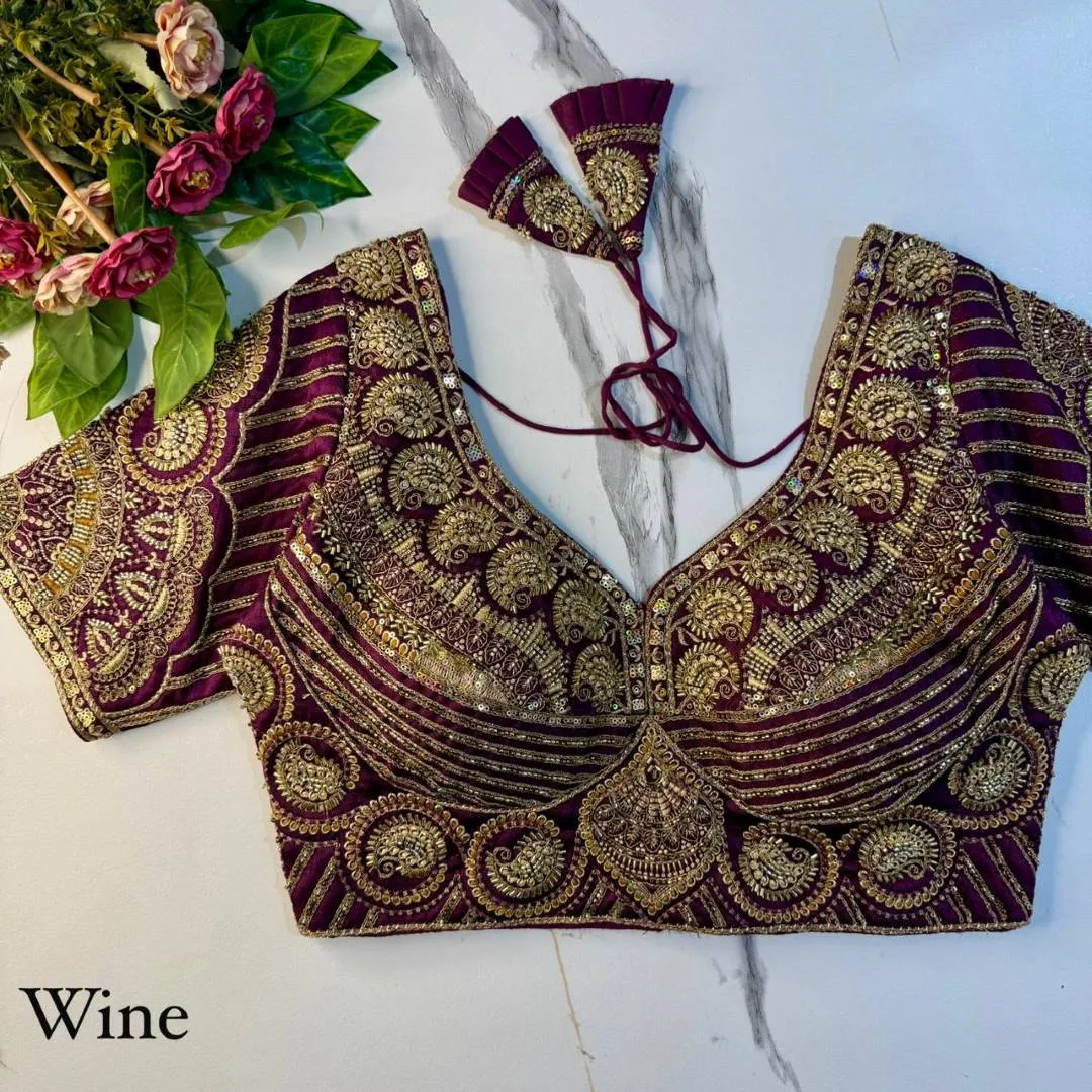 Priyal Italian Silk Sequence Wedding Readymade Blouse Wholesale Surat