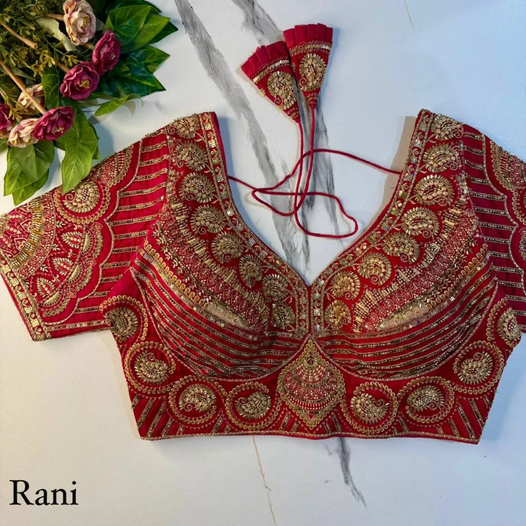 Priyal Italian Silk Sequence Wedding Readymade Blouse Wholesale Surat