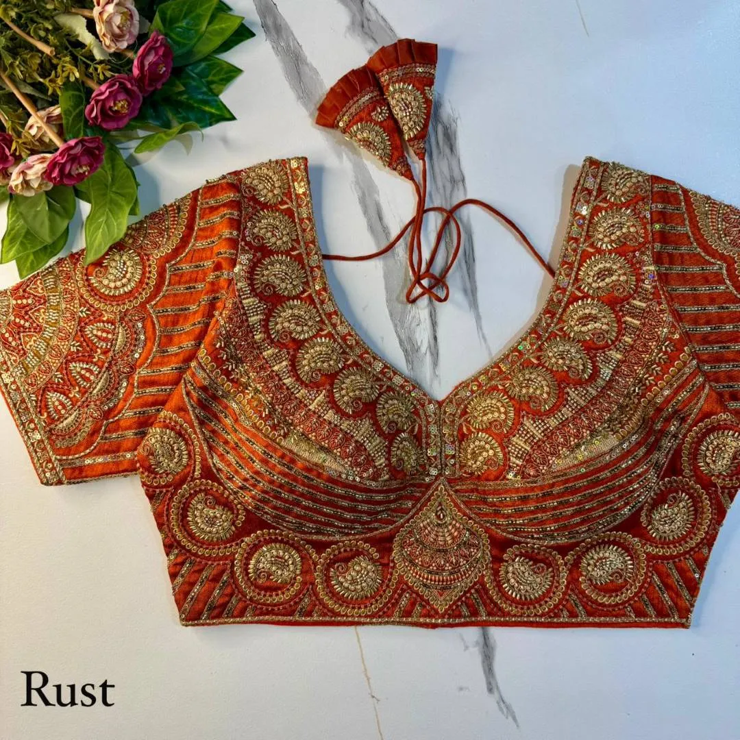 Priyal Italian Silk Sequence Wedding Readymade Blouse Wholesale Surat
