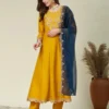 Yellow Vichitra Silk Anarkali Suit Dress Wholesale Online Beauty J 1013