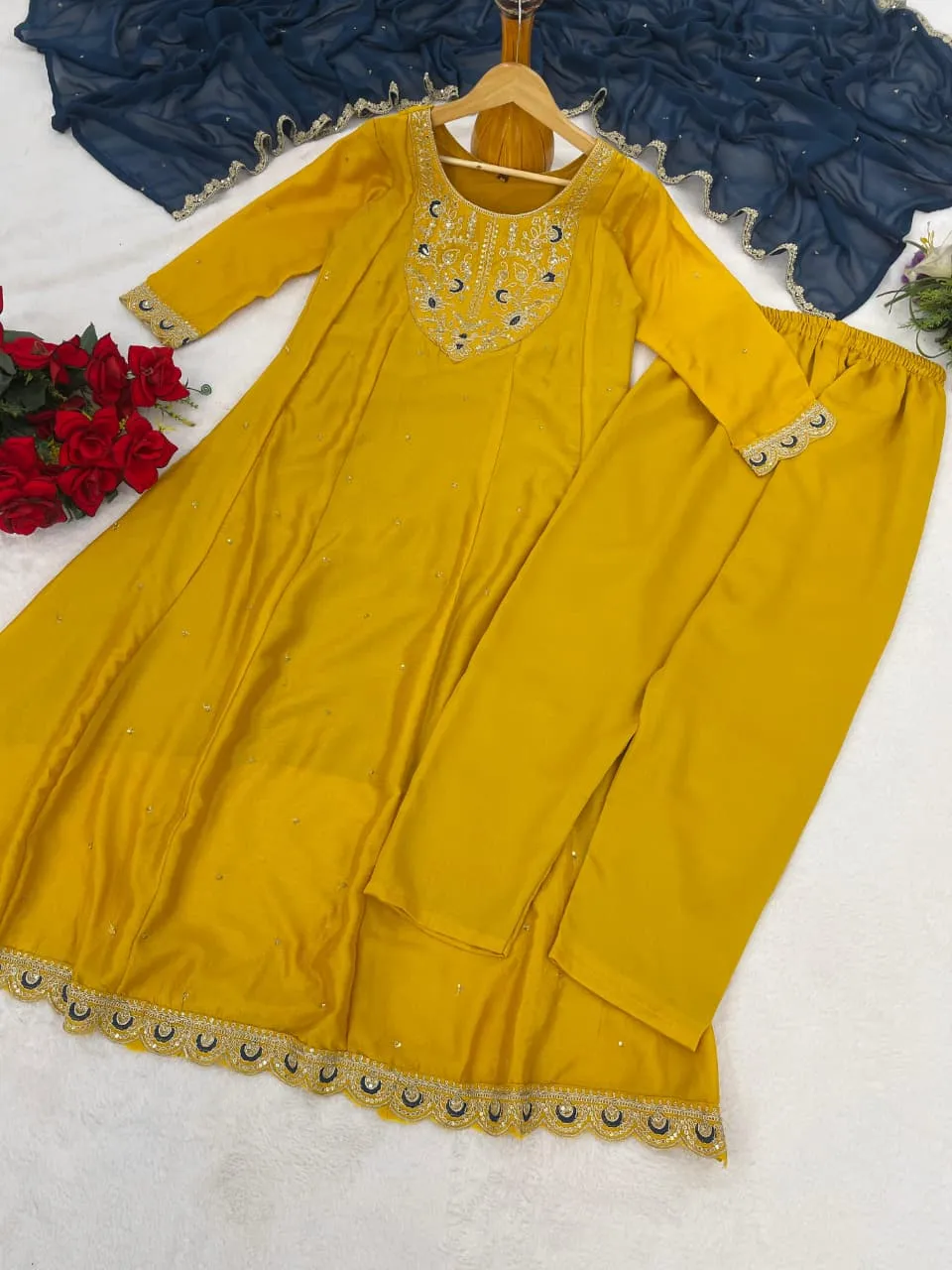 Buy Yellow Vichitra Silk Anarkali Suit Dress Wholesale Online Beauty J 1013 2026
