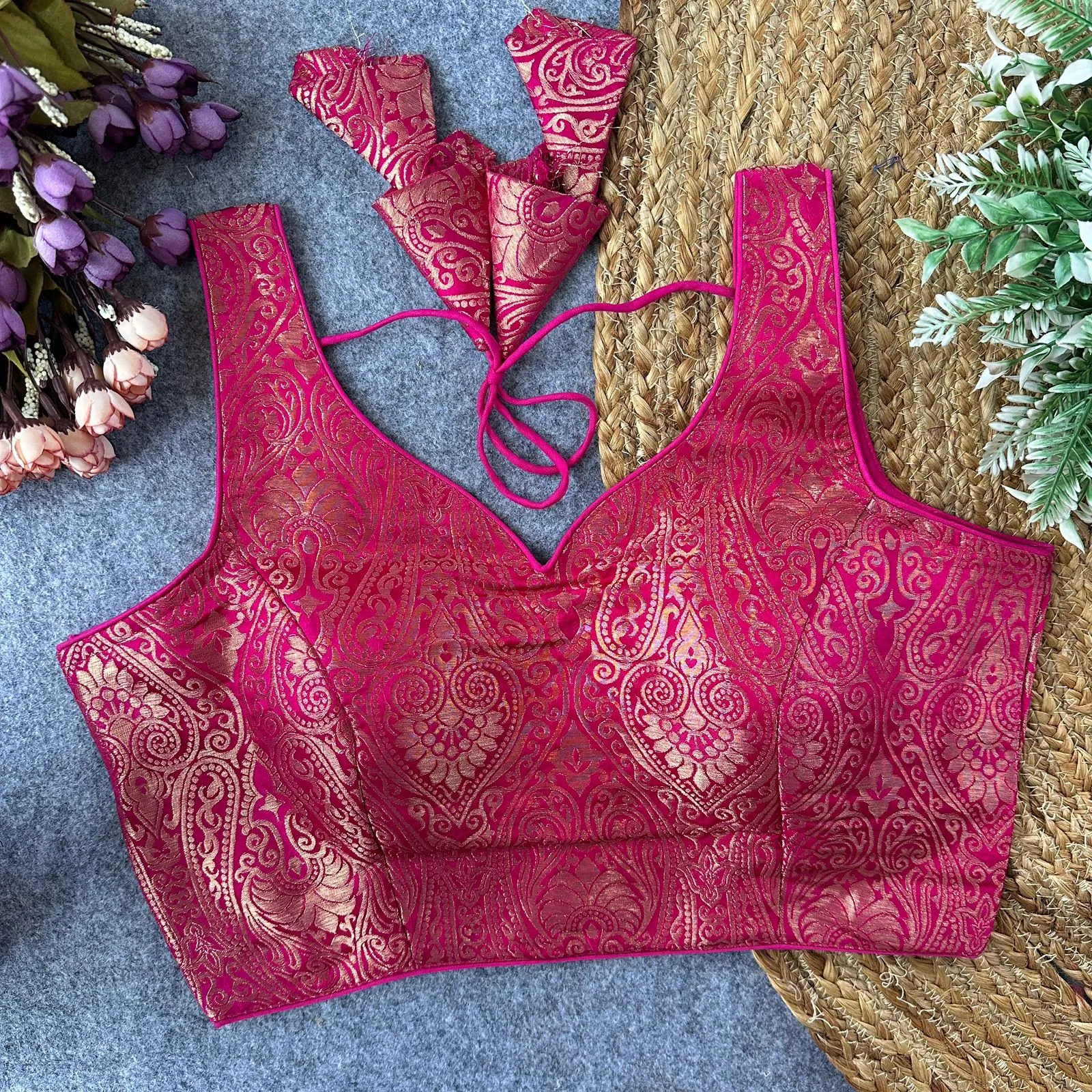 Stylish Ruhi Banarasi Silk Bollywood Zari Work Readymade Blouse 2026