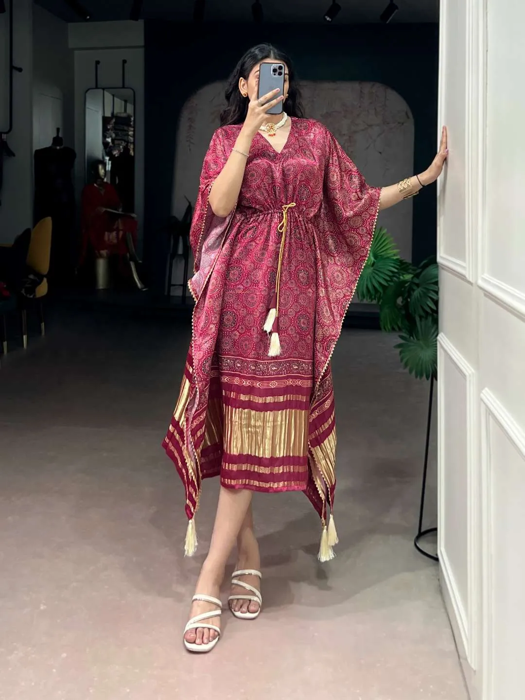 Beautiful WMN 3003 Pure Gaji Silk Kaftan Wholesale in India 2026