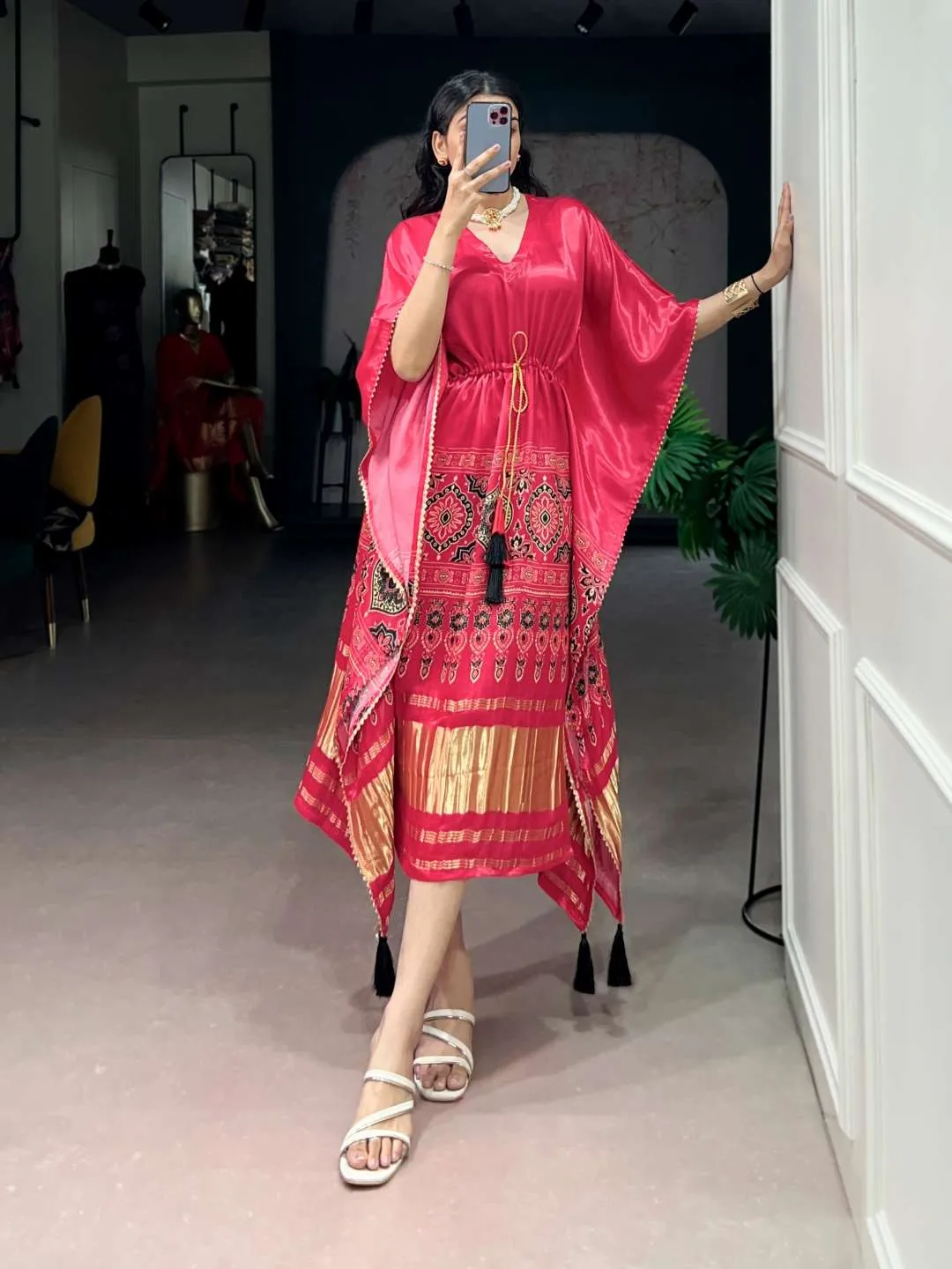 Beautiful WMN 3003 Pure Gaji Silk Kaftan Wholesale in India 2026
