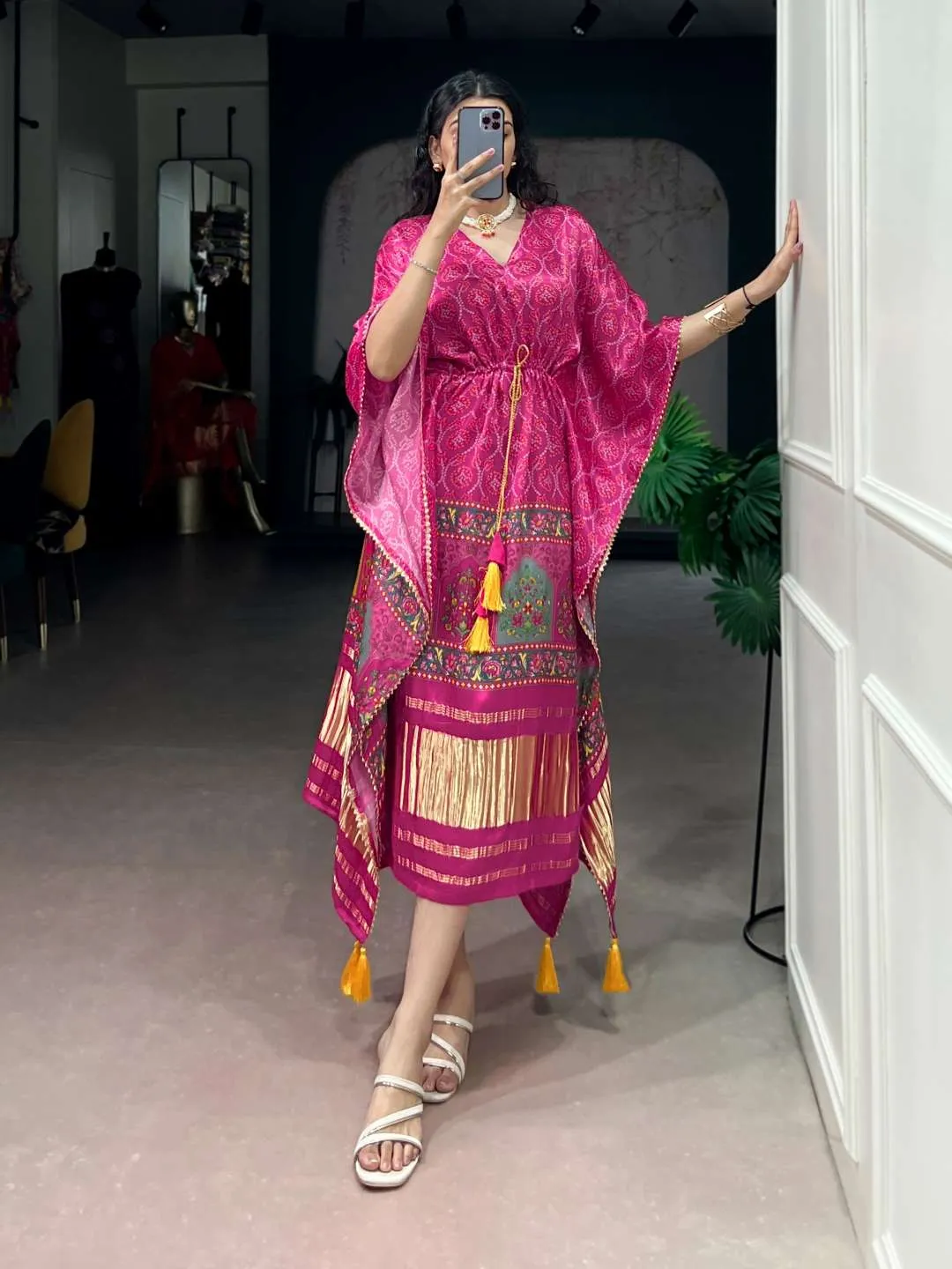 Beautiful WMN 3003 Pure Gaji Silk Kaftan Wholesale in India 2026