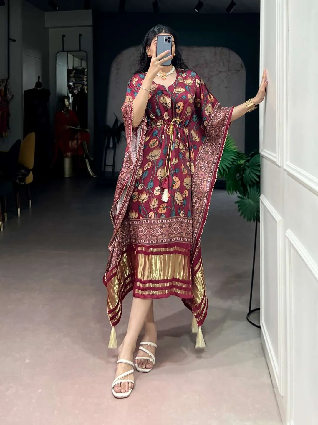 Beautiful WMN 3003 Pure Gaji Silk Kaftan Wholesale in India 2026