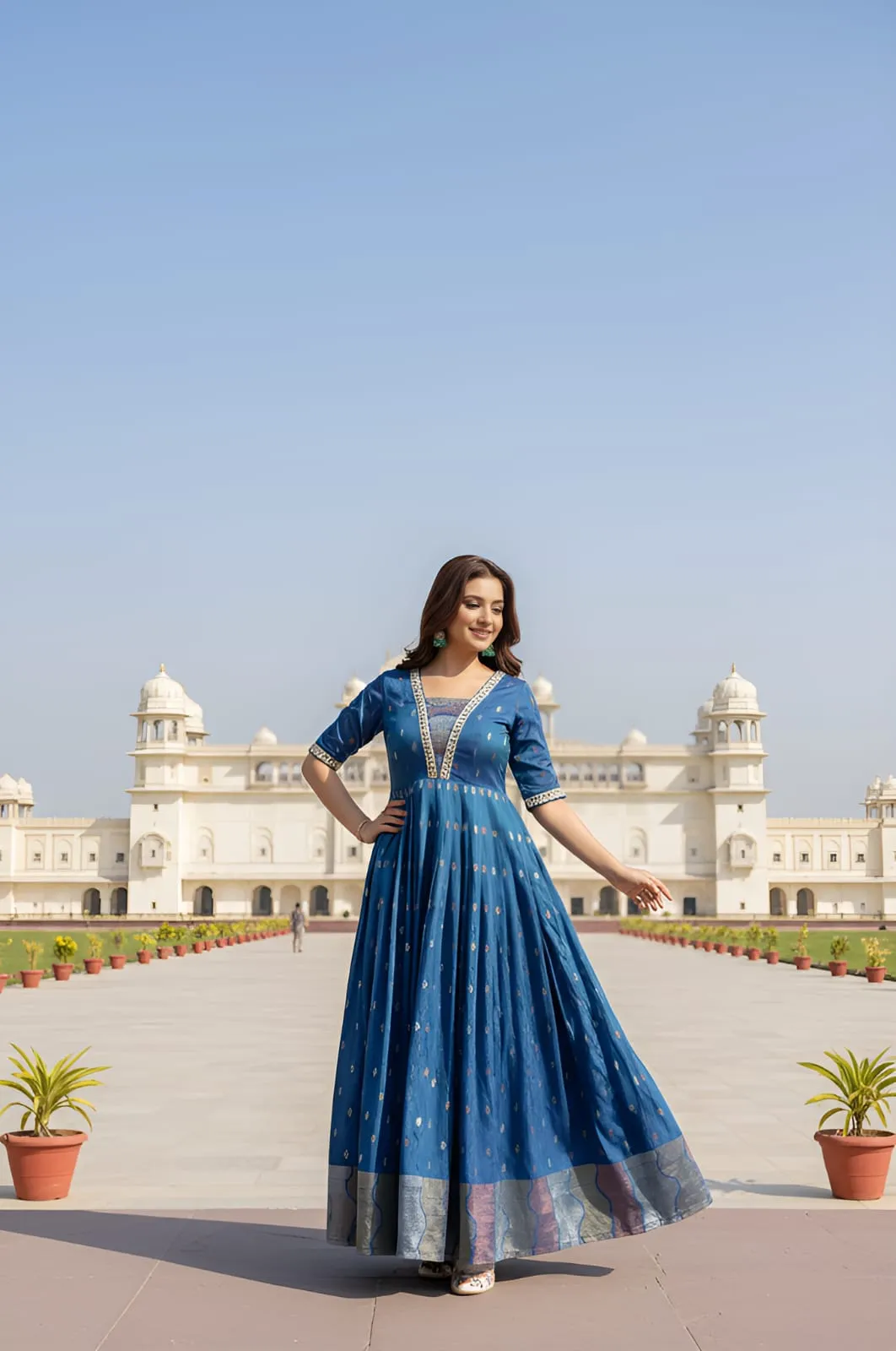 Latest TAF 2407 Craft Silk Women Gown Wholesale Surat India 2026