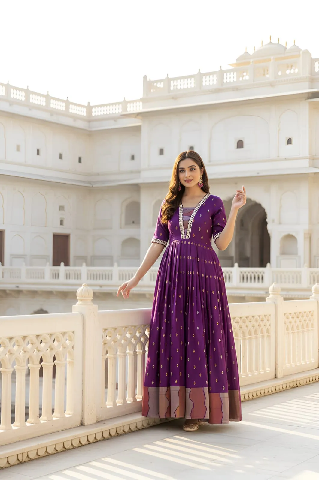Latest TAF 2407 Craft Silk Women Gown Wholesale Surat India 2026