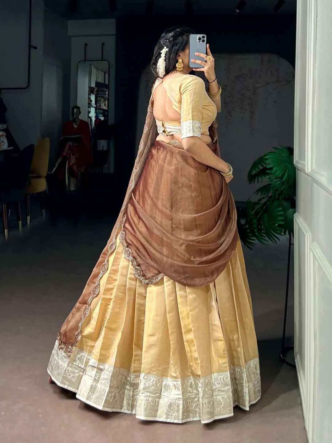 Launching WMN 2010 Kanchipuram Zari Weaving Lehenga Choli Online 2026