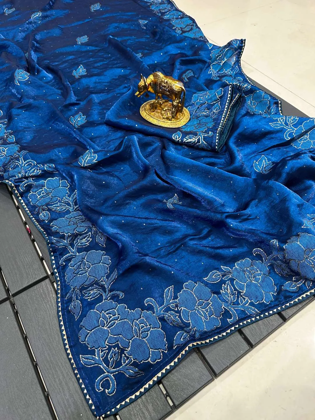 Latest Karishma Fandy Silk Rose Printed Saree Online Surat Market 2026
