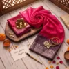 Beautiful Karishma 3D Georgette Silver Padding Saree Wholesale Supplier Surat 2026
