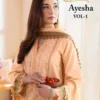 Alzohaib Ayesha Vol 1 Chiffon Dupatta Cotton Patch Worked Salwar Kameez Wholesale