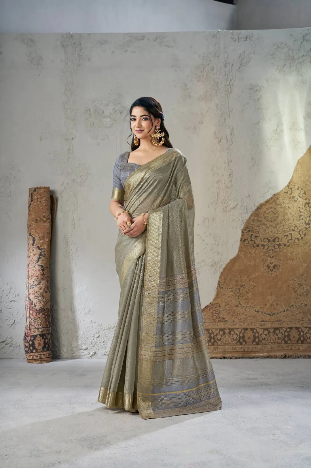Launching Laxmi 1062 Linan Cotton Silk Weaving Party Wear Saree Wholesale Surat 2026
