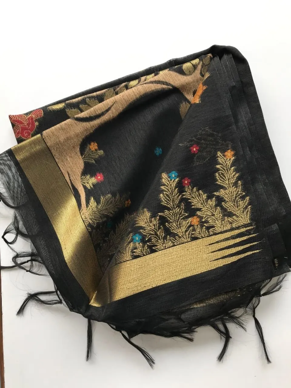RGS Khadi Cotton khadi Zari Weaving Saree Wholesale Surat