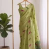 RGS Muga Cotton Flower Weaving Work Saree Wholesale Surat