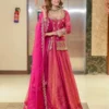 FFD Roman Silk Embroidery Lehnaga Top Set Ready To Wear Wholesale Surat