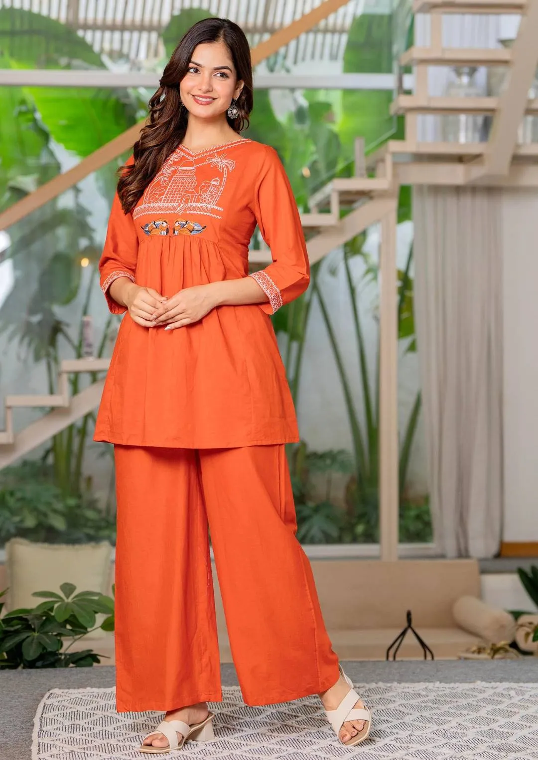 FFD Crepe Embroidery Festival Co Ord Set Wholesale Surat