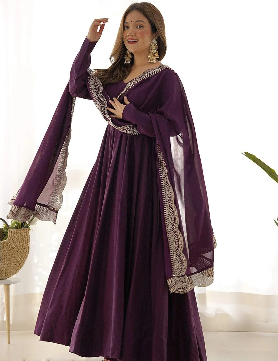 FFD Sakhi Embroidery Anarkali Gown Wholesale Surat