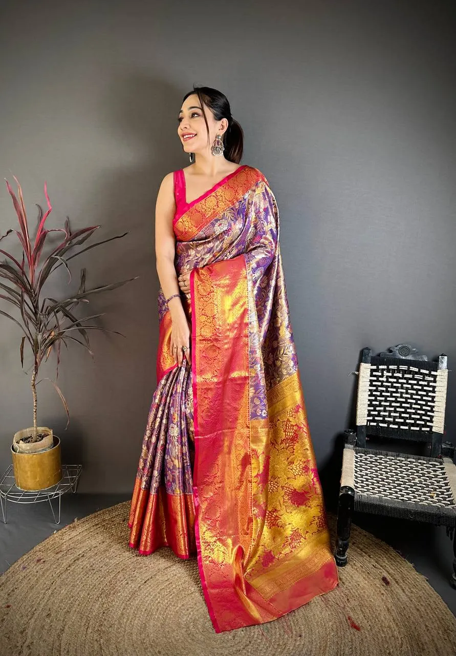 Laxmi 1056 Kanjivaram Semi Silk Zari Work Saree Wholesale Surat