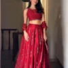HCR 1119 Malai Satin Silk Embroidery Party Wear Lehenga Choli Wholesale Surat