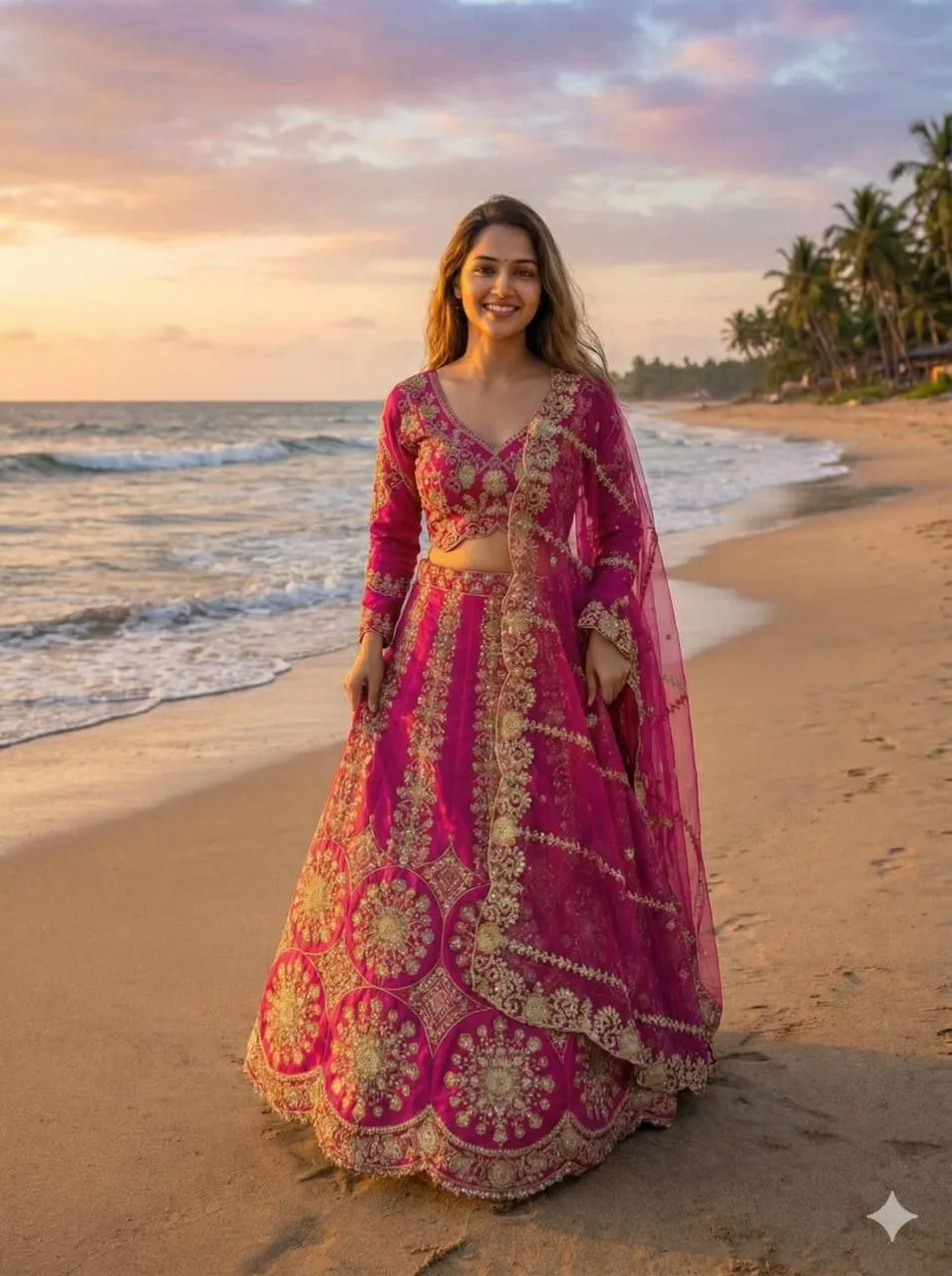HCR 1113 Two Tone Silk Sequins Work Wedding Lehenga Choli Wholesale Surat