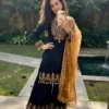 C585 1462 Chinon Silk Embroidery Festival Readymade Dress Wholesale Surat