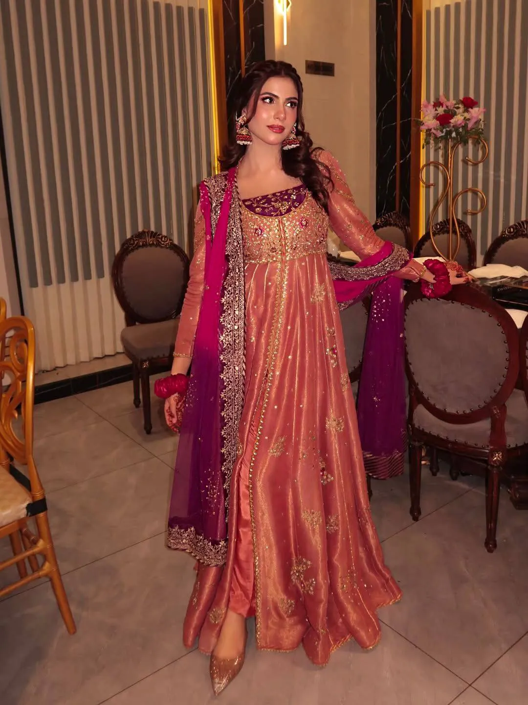 C585 1463 Fendy Silk Embroidery Party Wear Gown Wholesale Surat