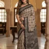 WMS Roman Silk Ajrak Printed Tranding Festival Saree Wholesale Surat