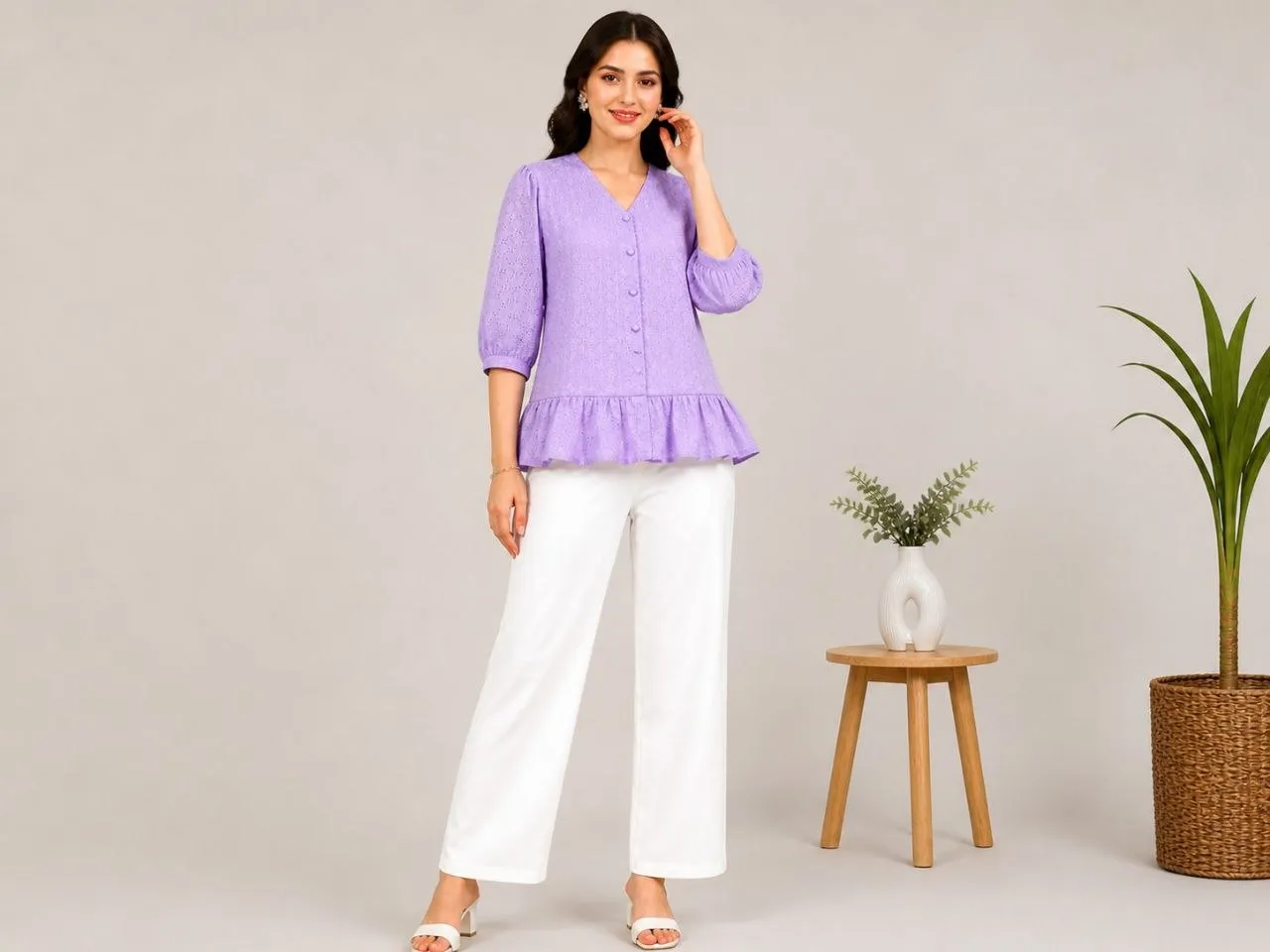 AEA Schiffly Cotton Daily Wear Top Western Wholesale Surat