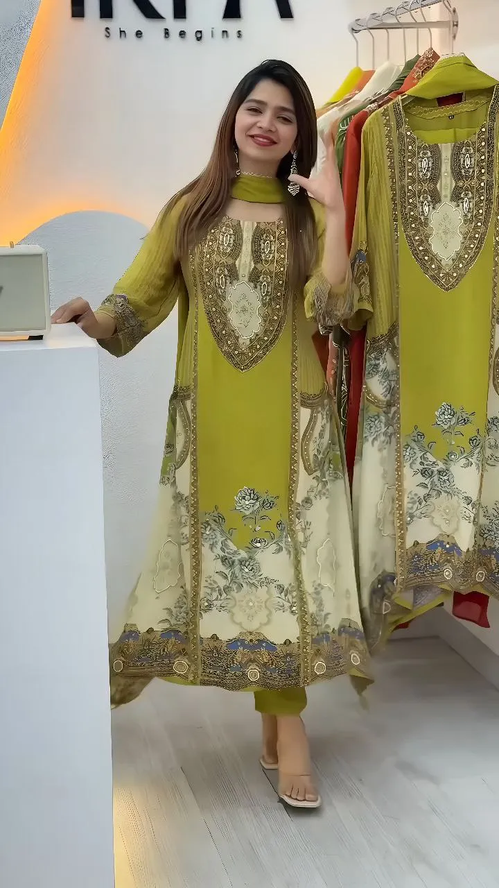 Zarin 46 Frech Crep Hand Work Party Wear Readymade Dress Wholesale Surat