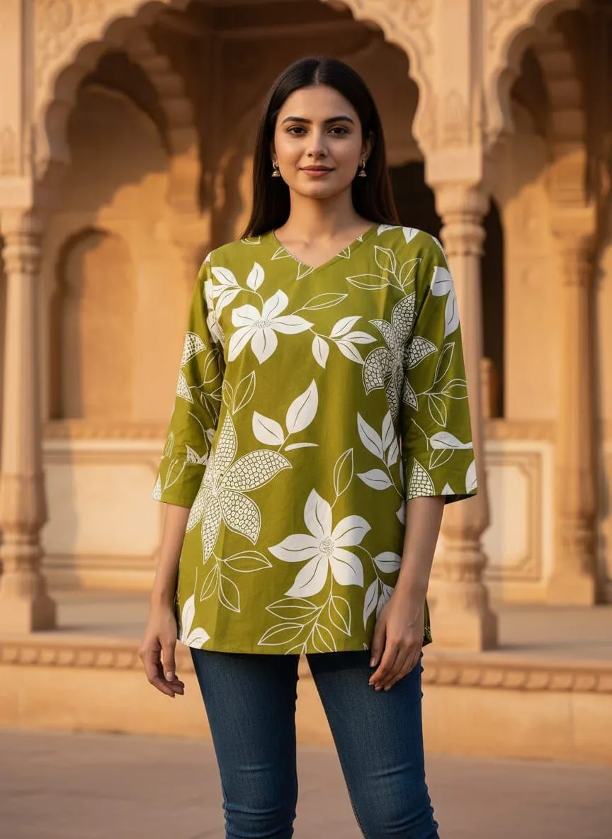 Zarin 64 Simmar Rayon Printed Short Kurti Wholesale Surat