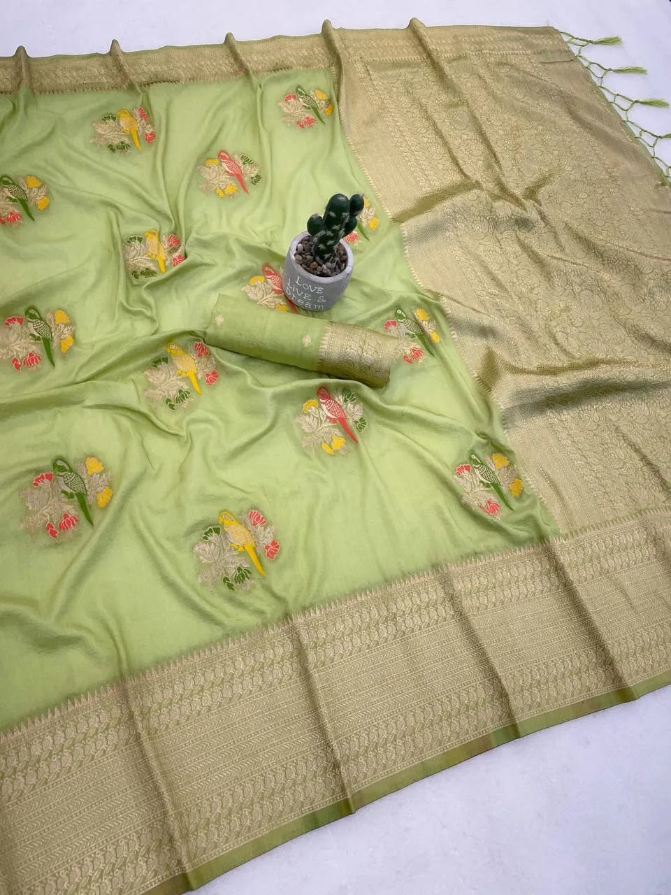 Laxmi 1075 Georgette Weaving Work Saree Wholesale Surat