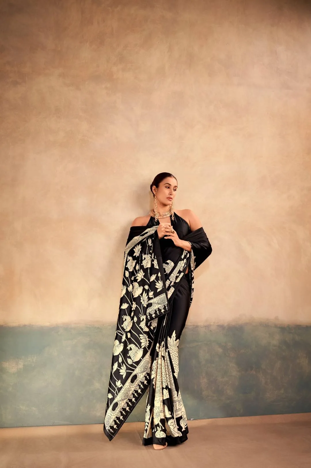 WMN 7208 Sahithya Satin Silk Kalamkari Printed Party Wear Saree Wholesale Surat