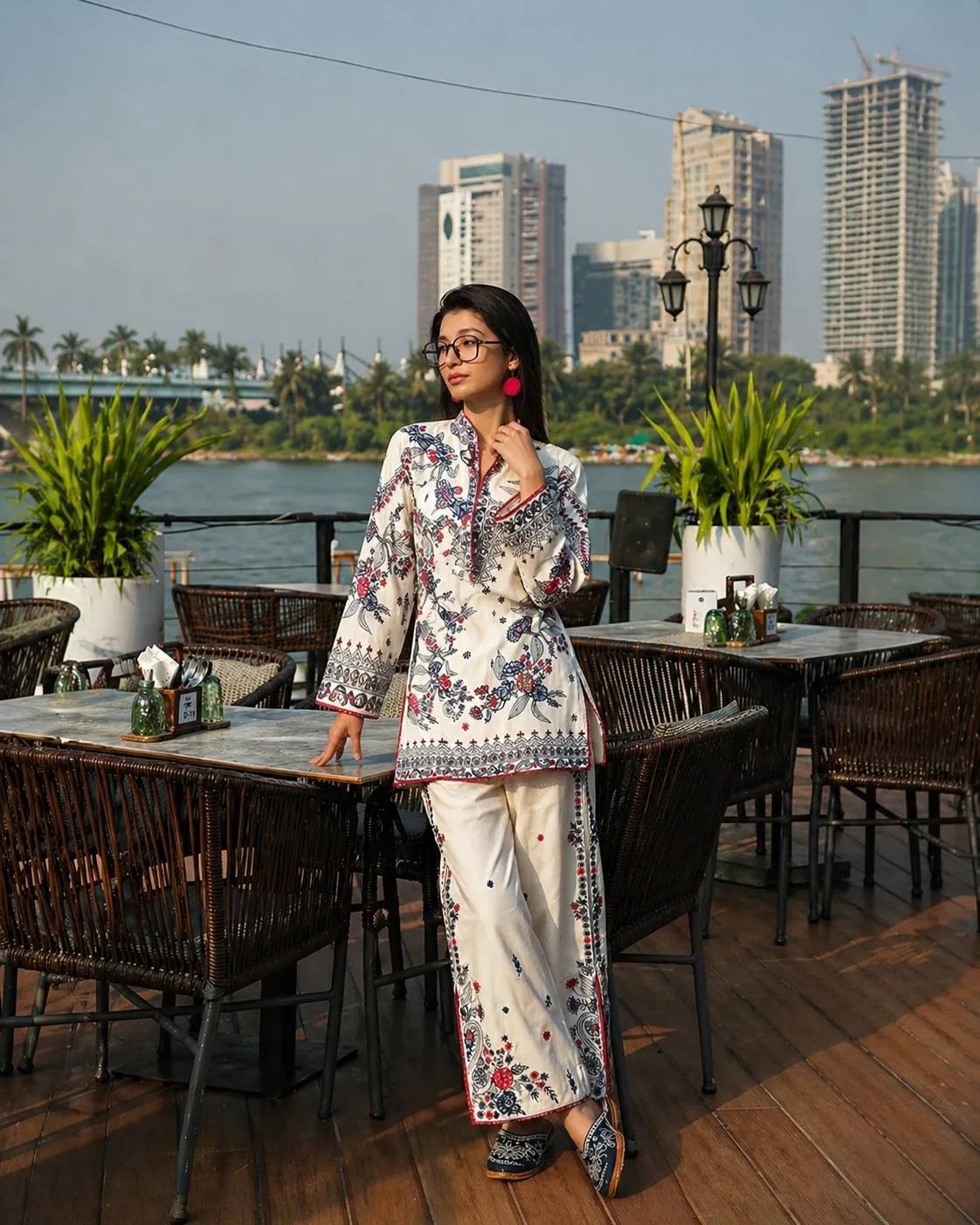 C585 1471 Maslin Cotton Embroidery Co Ord Set Wholesale Surat