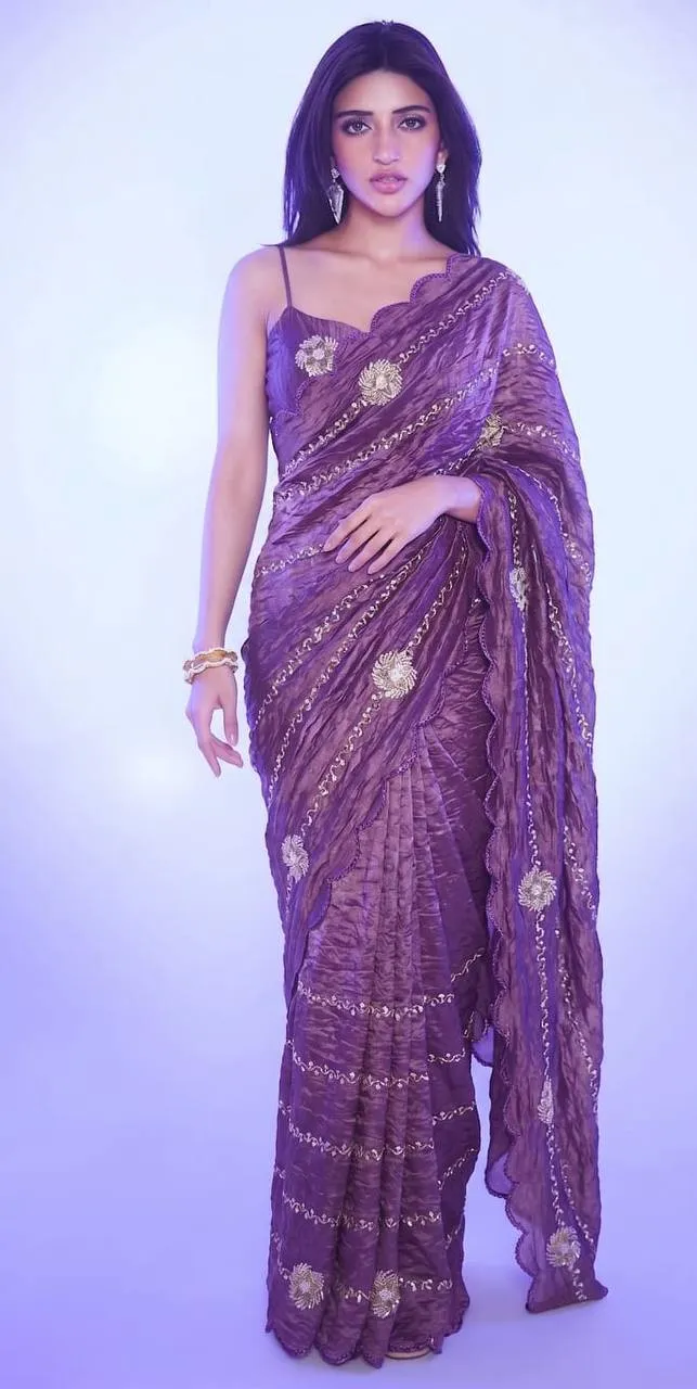 RGS Gold Crush Sequence Work Party Wear Saree Wholesale Surat