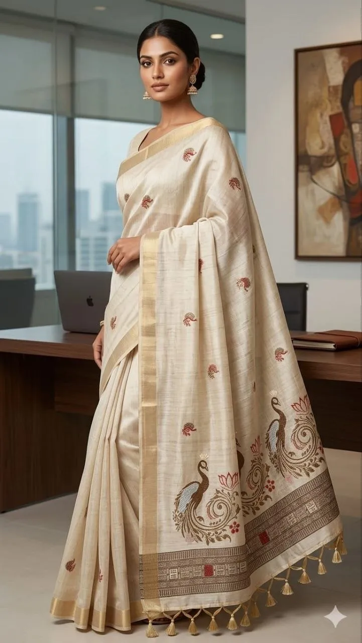 RGS Jamdani Weaving Work Festival Saree Wholesale Surat