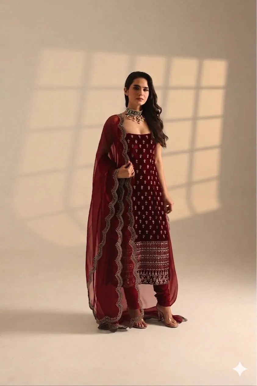 Alia 575 Roman Glass Satin Sequnce Kurti Pent Dupatta Set Wholesale Surat