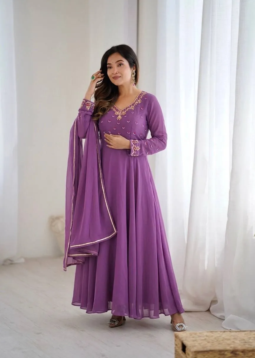 Alia 578 Gerorrget Hand Work Festival Gown Surat Wholesale
