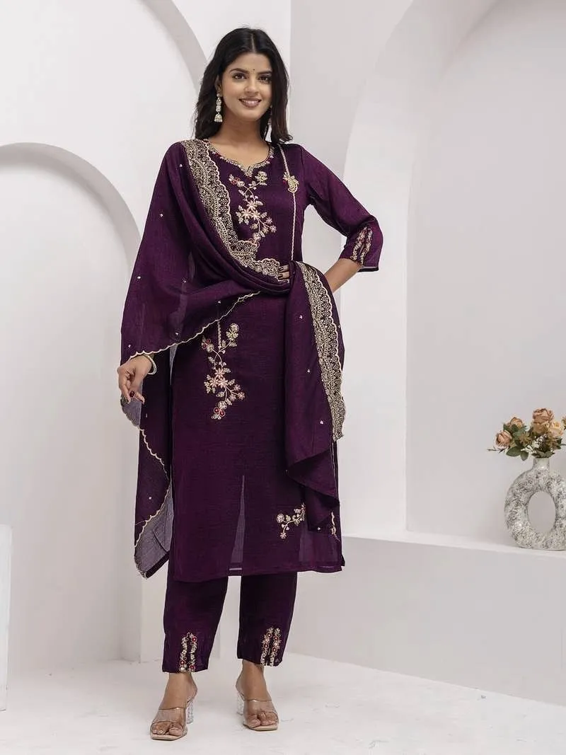 Beauty J 1021 Vichhitra Silk Embroidery Work Wholesale Surat