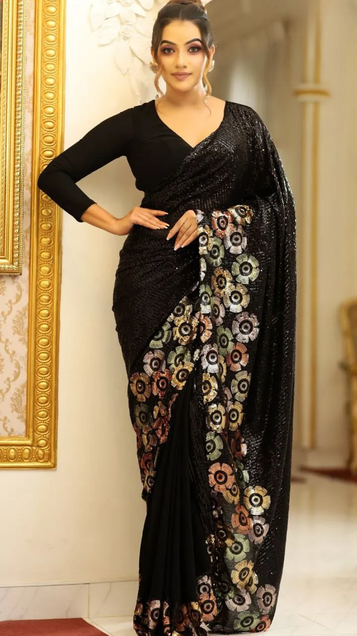 Tamanna 3459 Georgette Embroidery Party Wear Saree Wholesale Surat