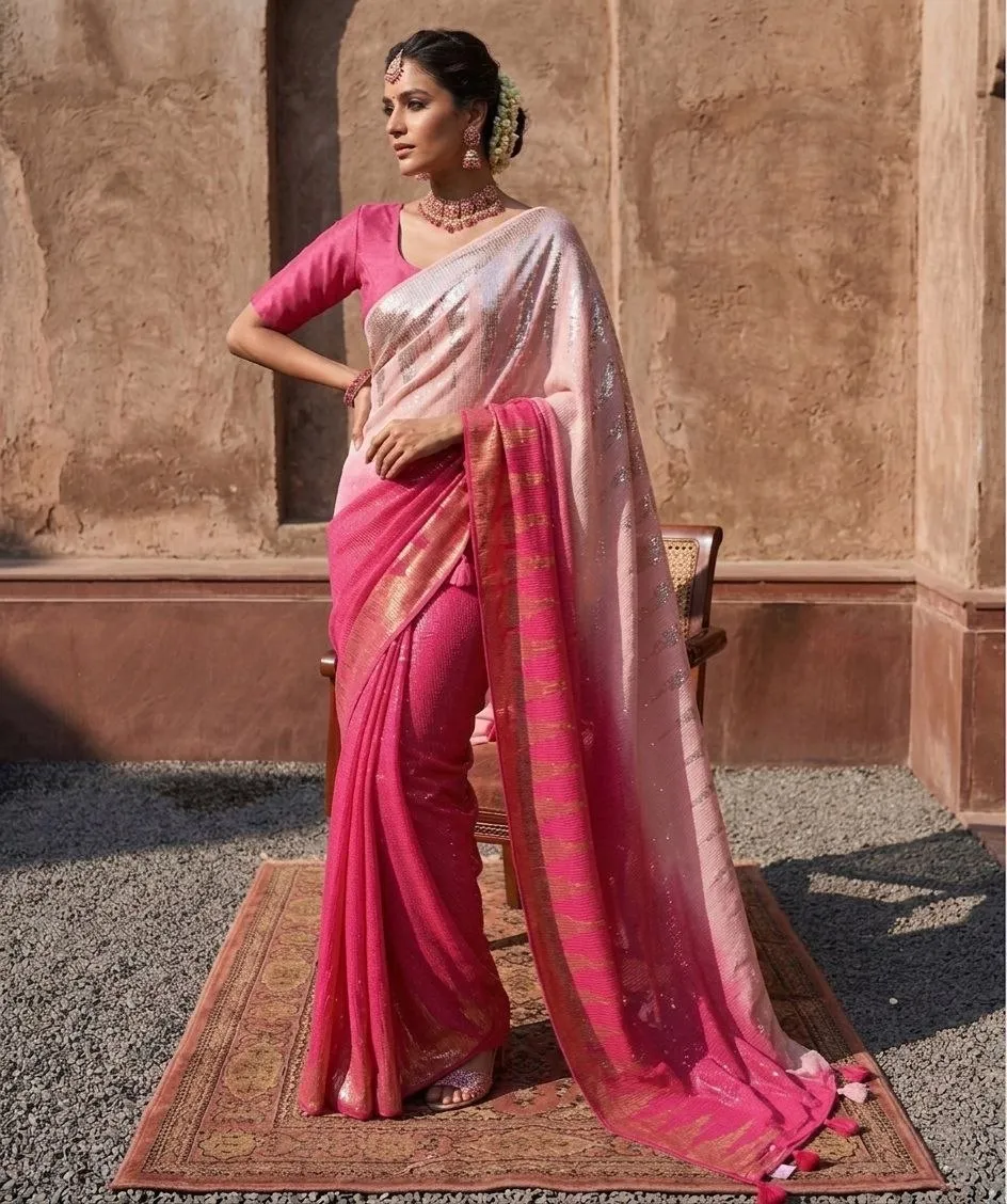 Tamanna 3464 Georgette Bollywood Sequins Saree Wholesale Surat