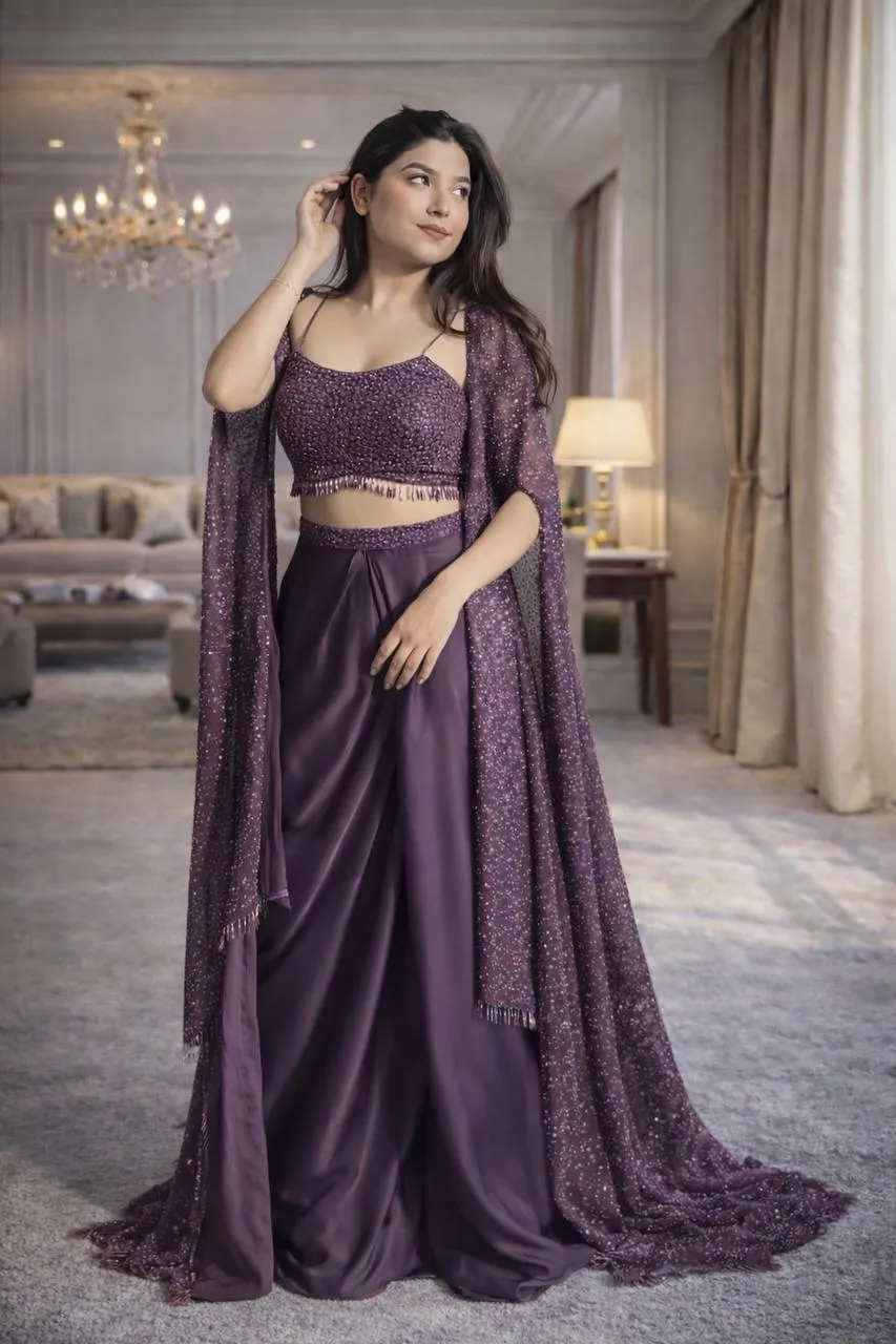 BDB 63 Crep Silk Embroidery Work Festive In Do Wessten Wholesale Surat