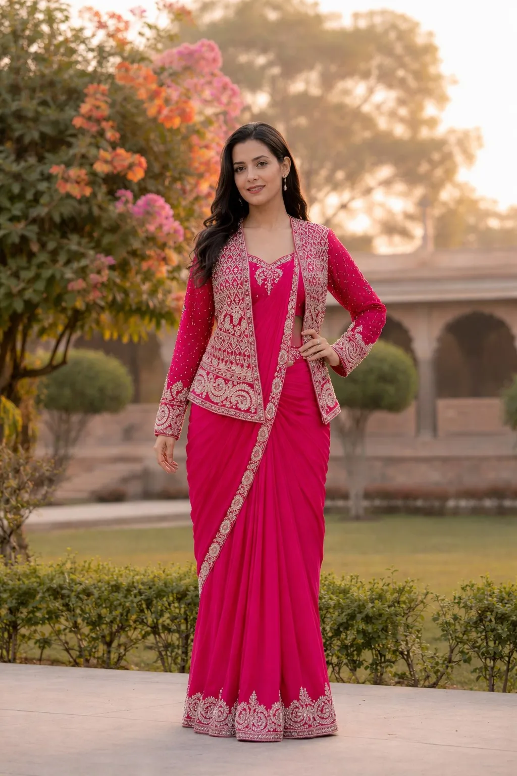 BDB 64 Crep Silk Embroidery Festive In Do Wessten Wholesale Surat