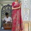 Kiara Bandhej Khadi Georgette Weaving Saree Wholesale Surat