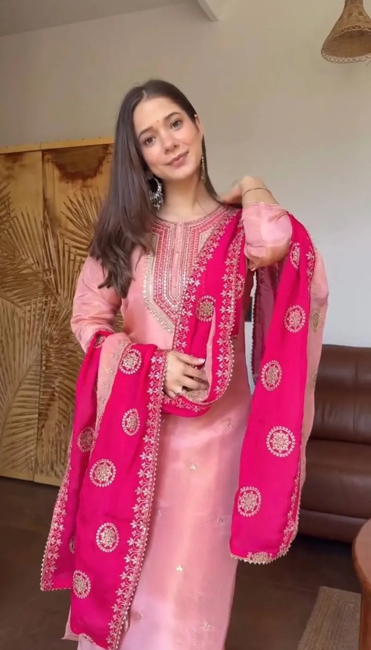 Sabina 5346 Fendy Silk Embroidery Sequence Readymade Dress Wholesale Surat