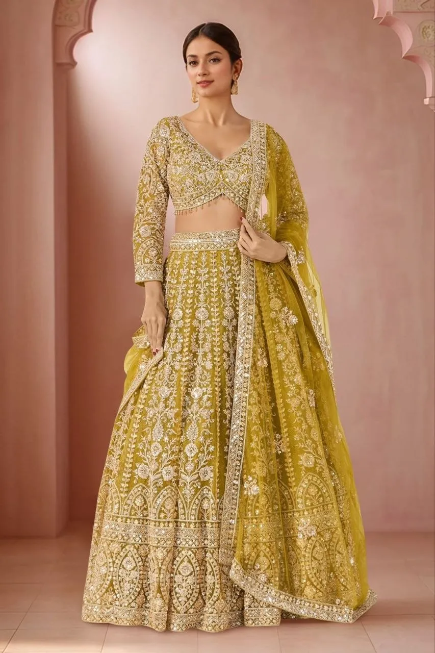 SBD 1131 Butterfly Net Embroidery Wedding Wear Lehenga Choli Wholesale Surat