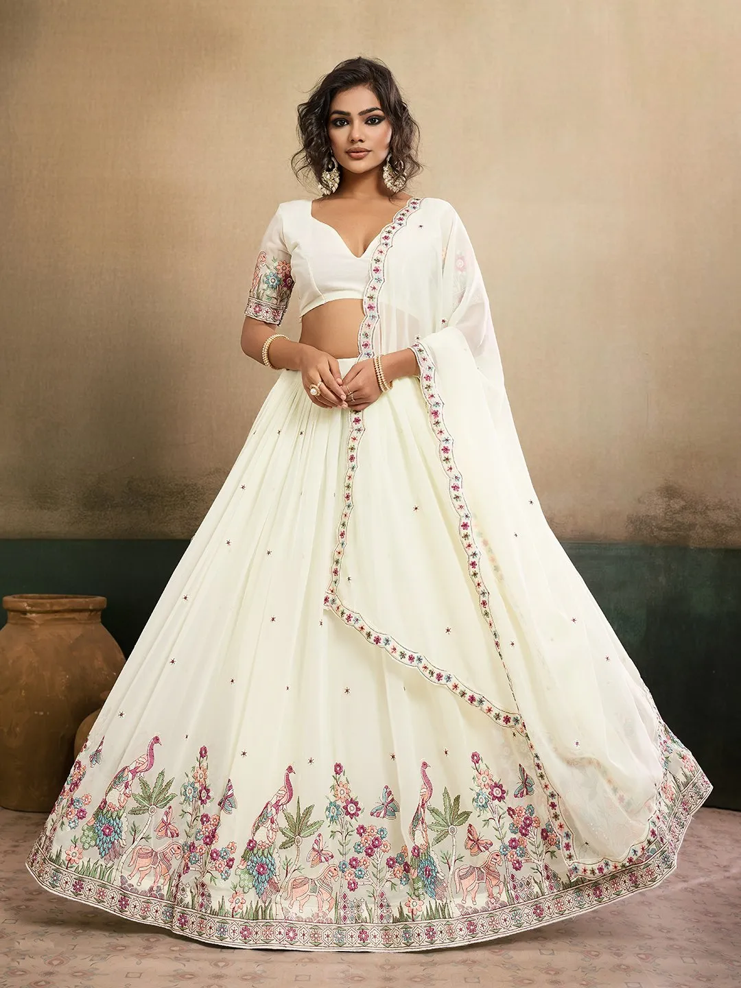 Latest Kiara Georgette Embroidery Work Lehenga Choli Wholesale Surat 2026