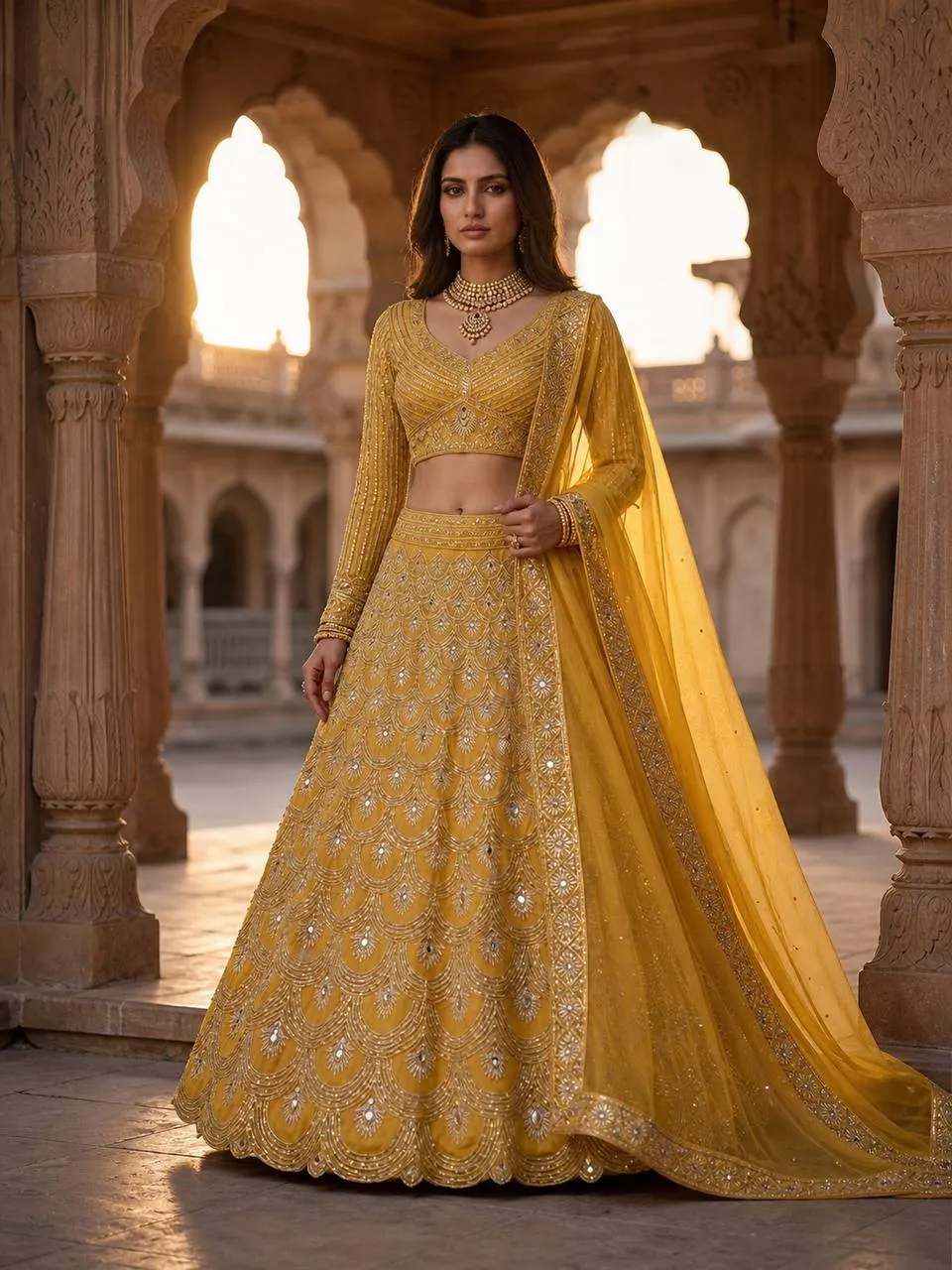 SBD 1649 Georgette Mirror Work Wedding & Party Wear Lehenga Choli Wholesale Surat