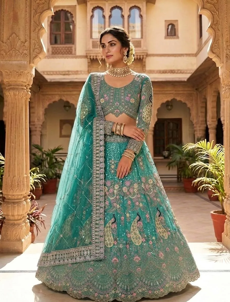 SBD 1676 Net Sequins Wedding & Party Wear Lehenga Choli Wholesale Surat